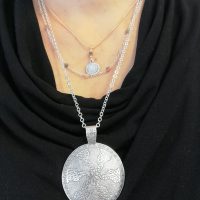 Collana multifili silver plated con ciondoli  Vesto Pazzo